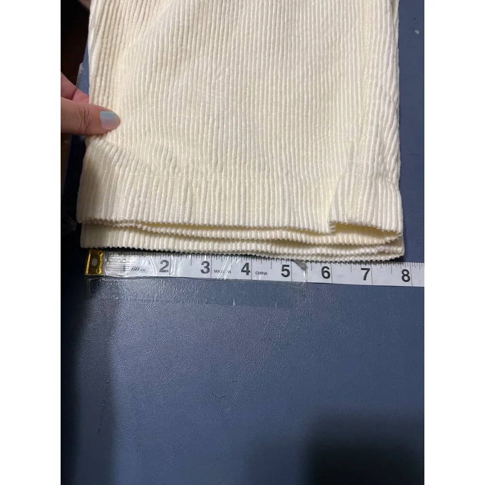 Marsh Landing Essentials Womens Corduroy‎ Pants Size 12 Cream High Waist Cotton